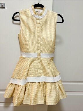 Alexis Yellow Stripe Sleeveles with White Trim perfect for any trip!!